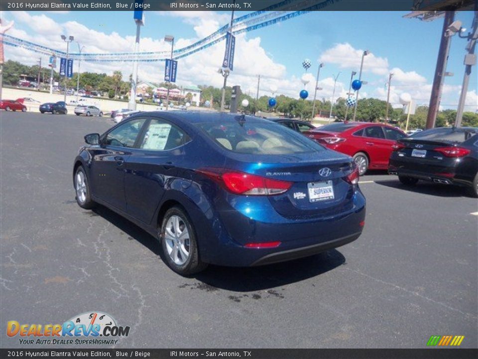 2016 Hyundai Elantra Value Edition Blue / Beige Photo #8