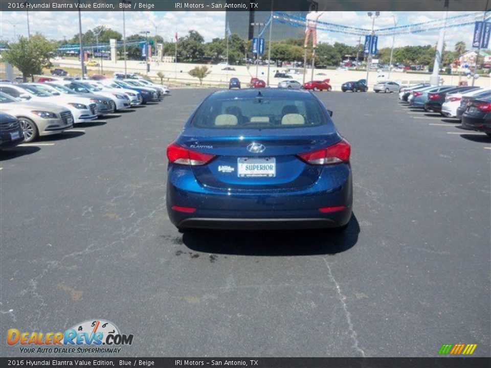 2016 Hyundai Elantra Value Edition Blue / Beige Photo #9