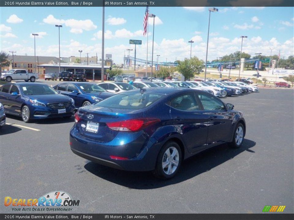 2016 Hyundai Elantra Value Edition Blue / Beige Photo #10