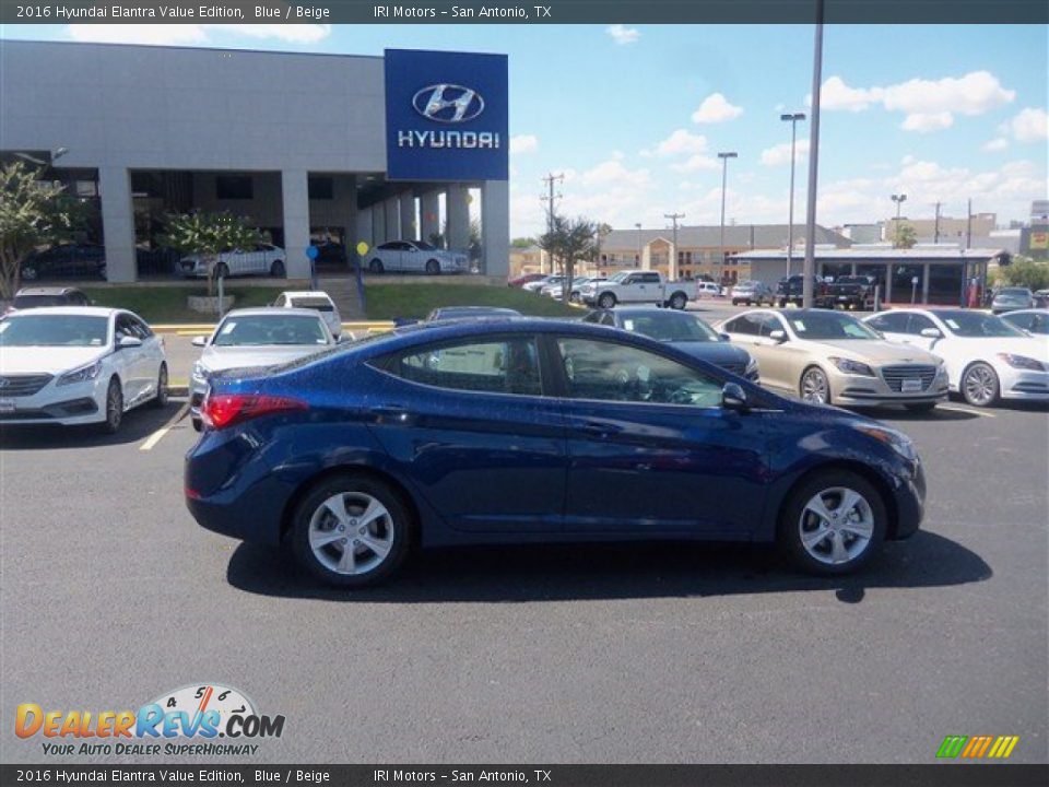 2016 Hyundai Elantra Value Edition Blue / Beige Photo #11