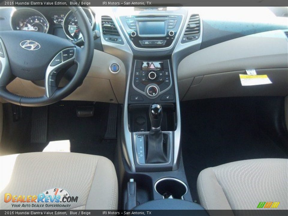 2016 Hyundai Elantra Value Edition Blue / Beige Photo #20