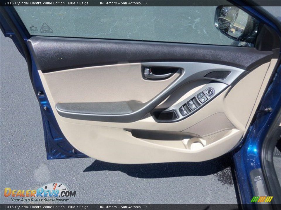2016 Hyundai Elantra Value Edition Blue / Beige Photo #22