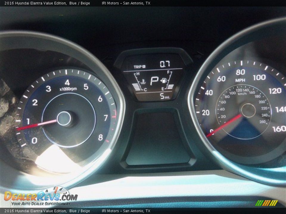 2016 Hyundai Elantra Value Edition Blue / Beige Photo #23