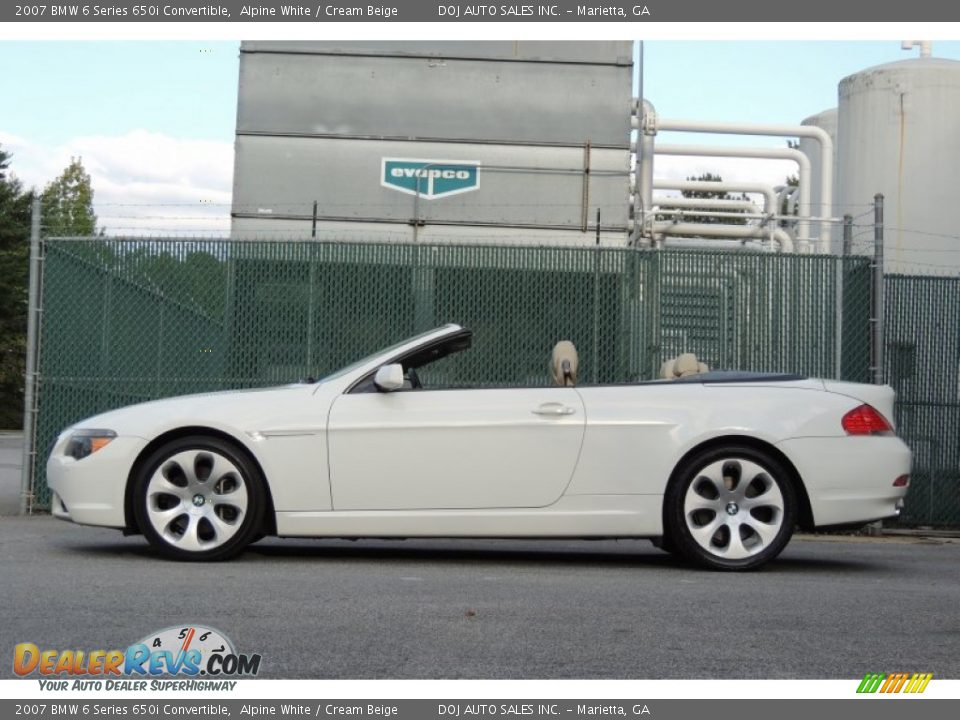 2007 BMW 6 Series 650i Convertible Alpine White / Cream Beige Photo #4