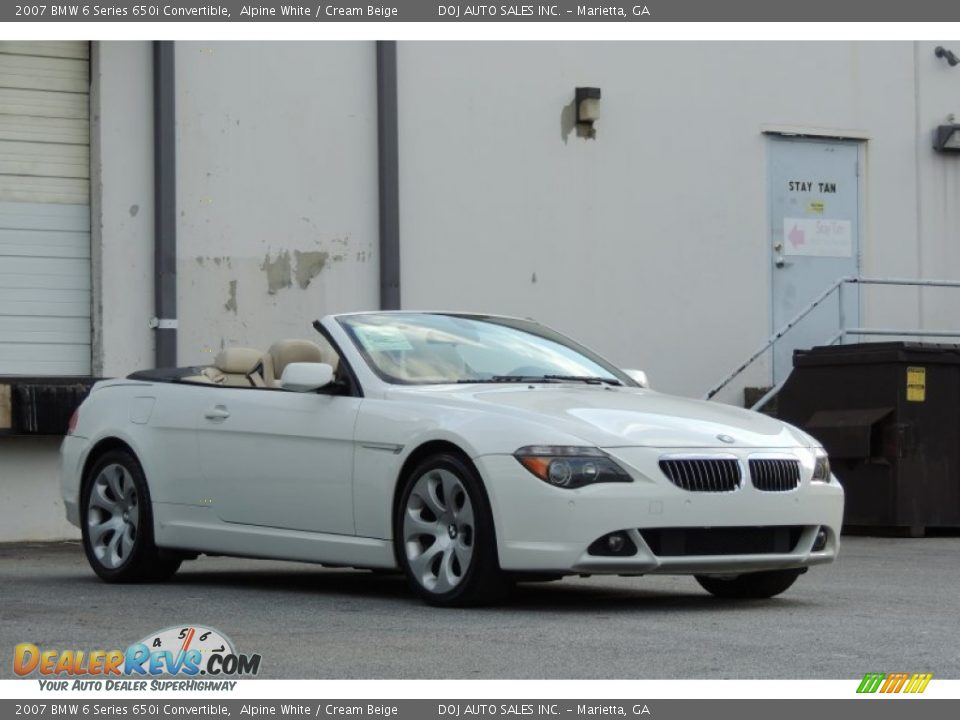 2007 BMW 6 Series 650i Convertible Alpine White / Cream Beige Photo #5