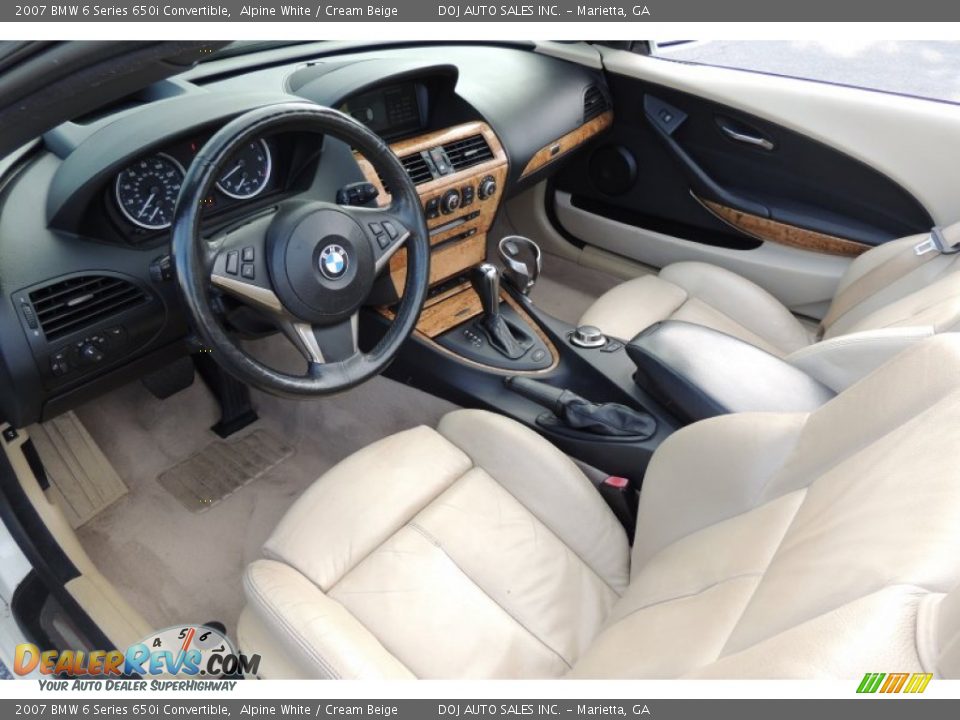 Cream Beige Interior - 2007 BMW 6 Series 650i Convertible Photo #19