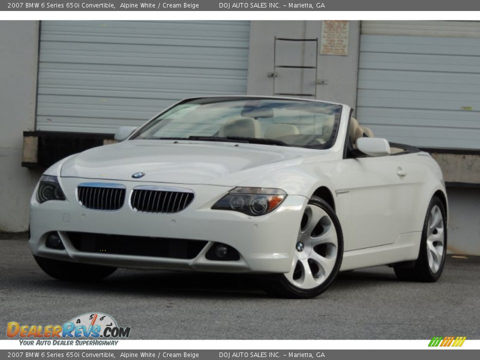 2007 BMW 6 Series 650i Convertible Alpine White / Cream Beige Photo #31