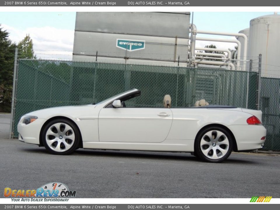 2007 BMW 6 Series 650i Convertible Alpine White / Cream Beige Photo #34
