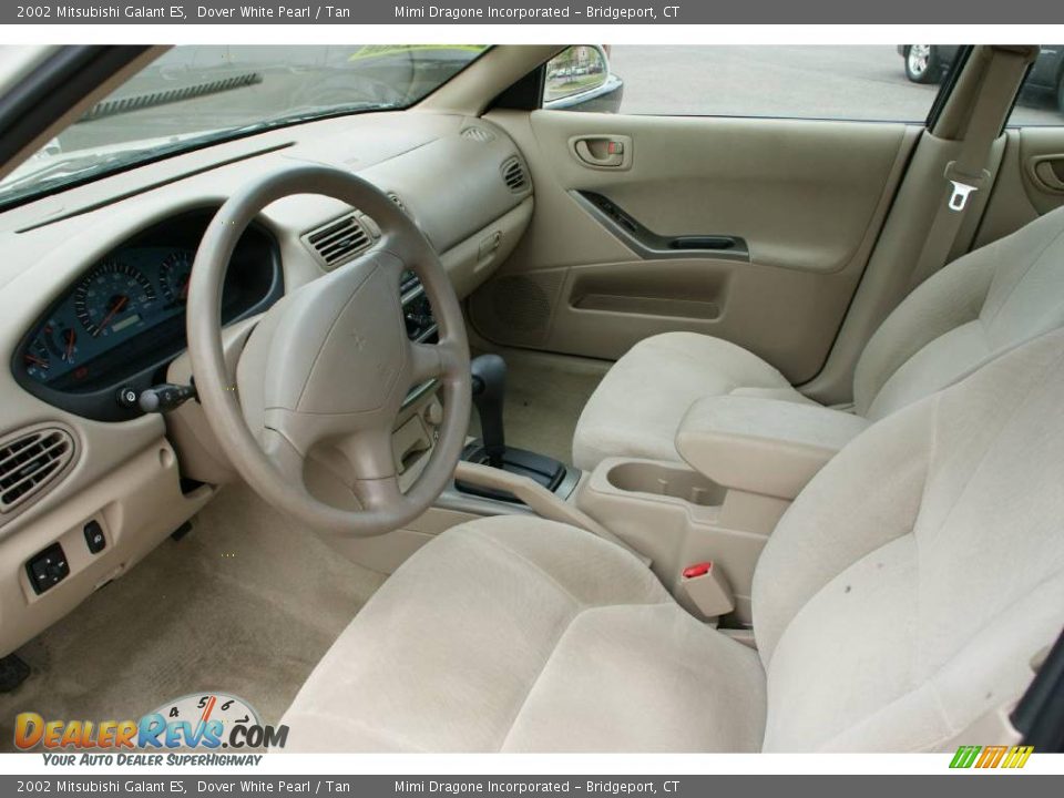 2002 Mitsubishi Galant ES Dover White Pearl / Tan Photo #9