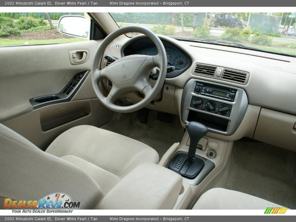 2002 Mitsubishi Galant ES Dover White Pearl / Tan Photo #13