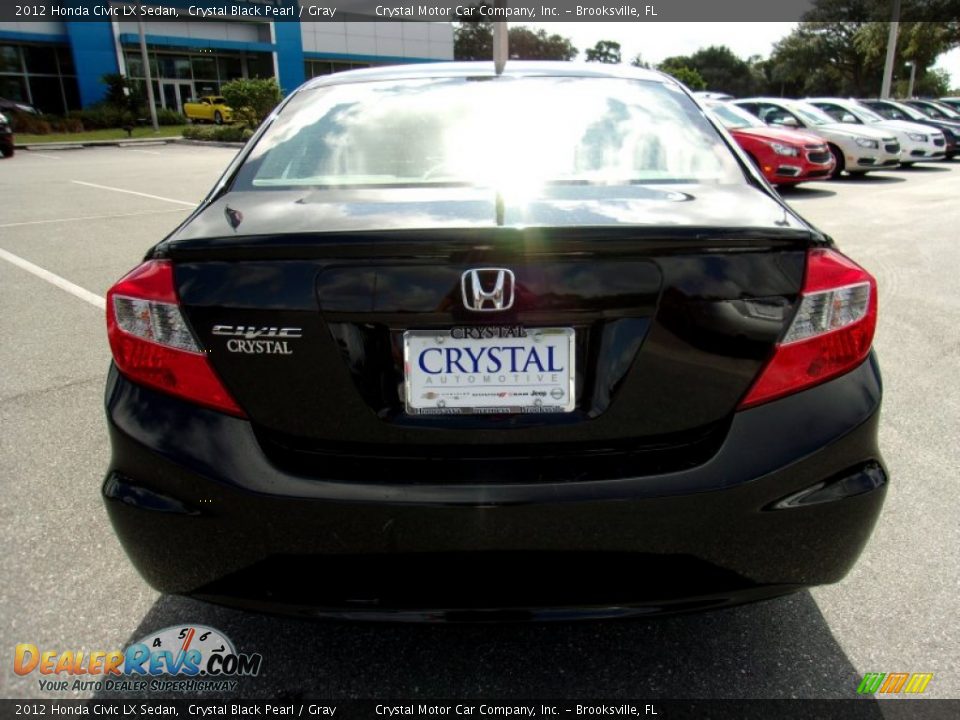 2012 Honda Civic LX Sedan Crystal Black Pearl / Gray Photo #7