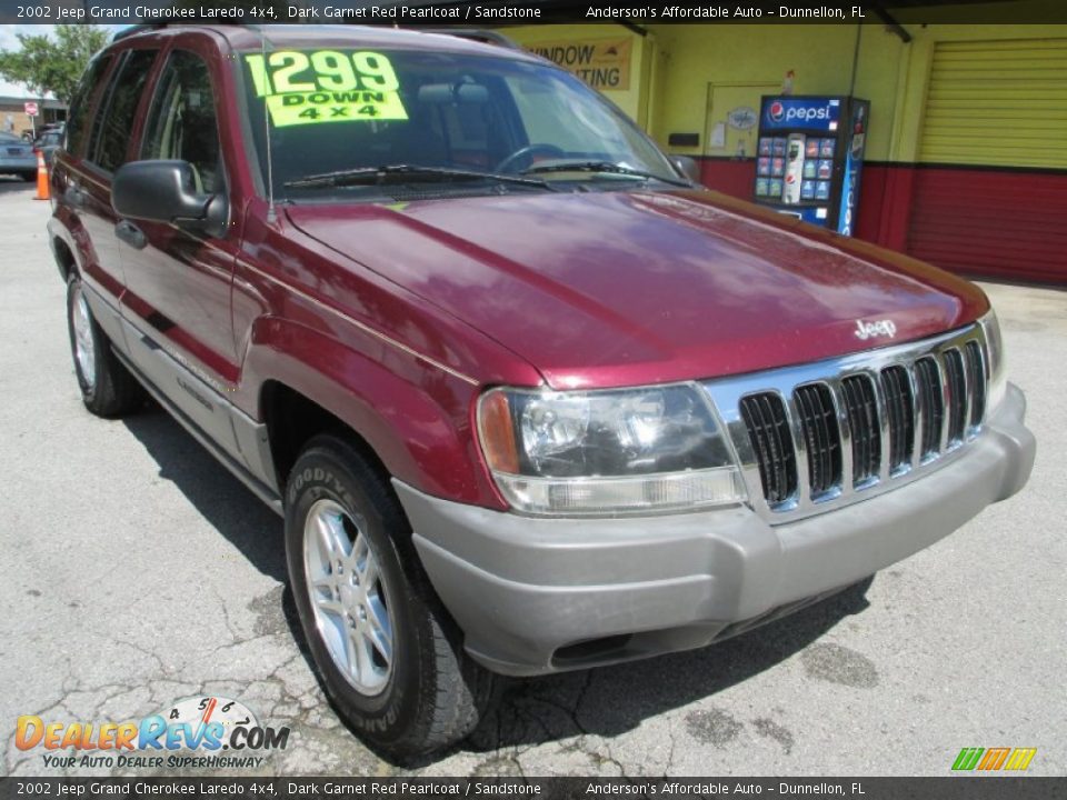 2002 Jeep Grand Cherokee Laredo 4x4 Dark Garnet Red Pearlcoat / Sandstone Photo #1
