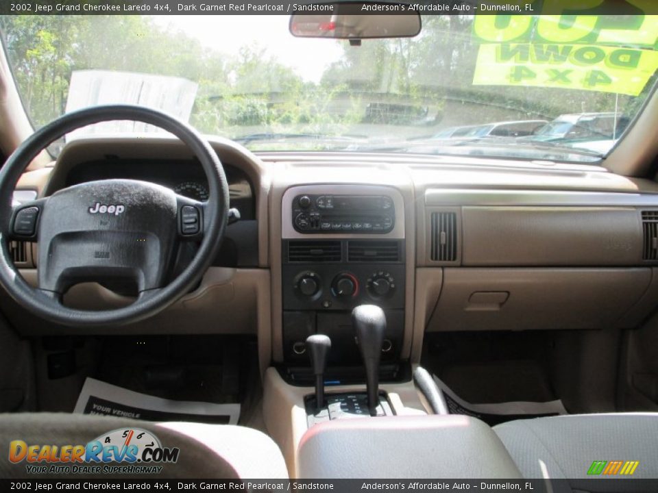 2002 Jeep Grand Cherokee Laredo 4x4 Dark Garnet Red Pearlcoat / Sandstone Photo #11