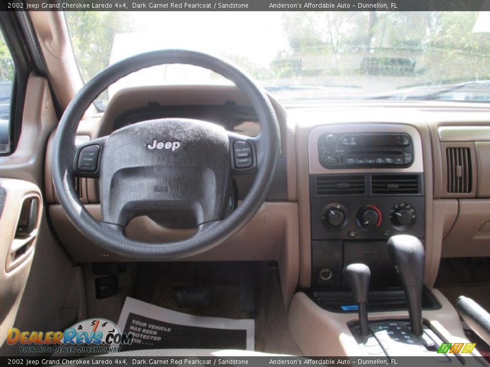2002 Jeep Grand Cherokee Laredo 4x4 Dark Garnet Red Pearlcoat / Sandstone Photo #12