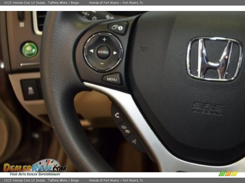 2015 Honda Civic LX Sedan Taffeta White / Beige Photo #21