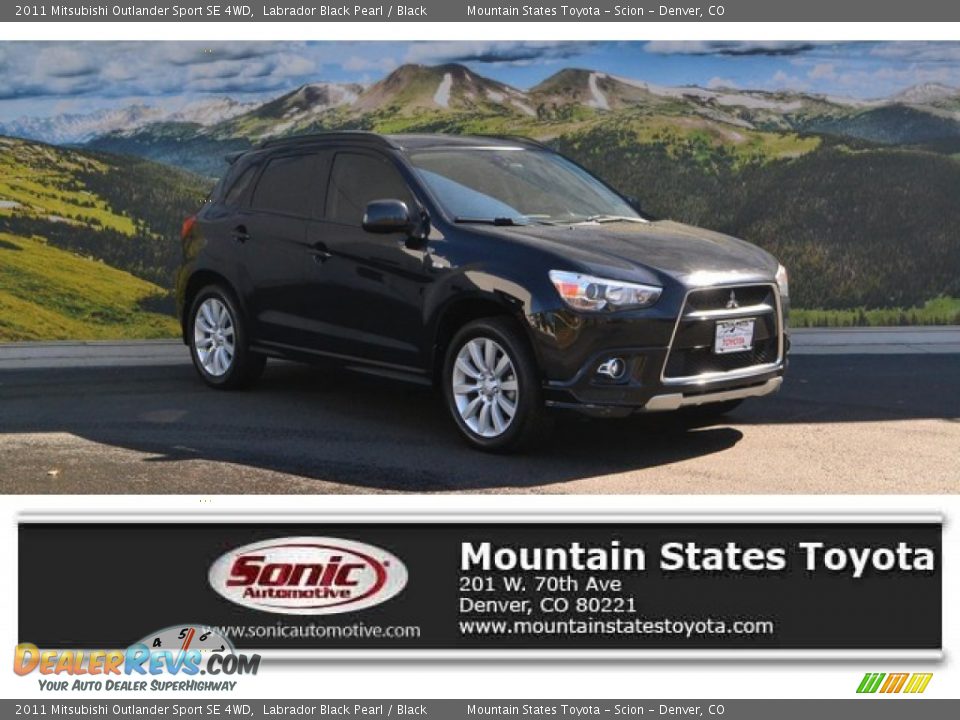 2011 Mitsubishi Outlander Sport SE 4WD Labrador Black Pearl / Black Photo #1