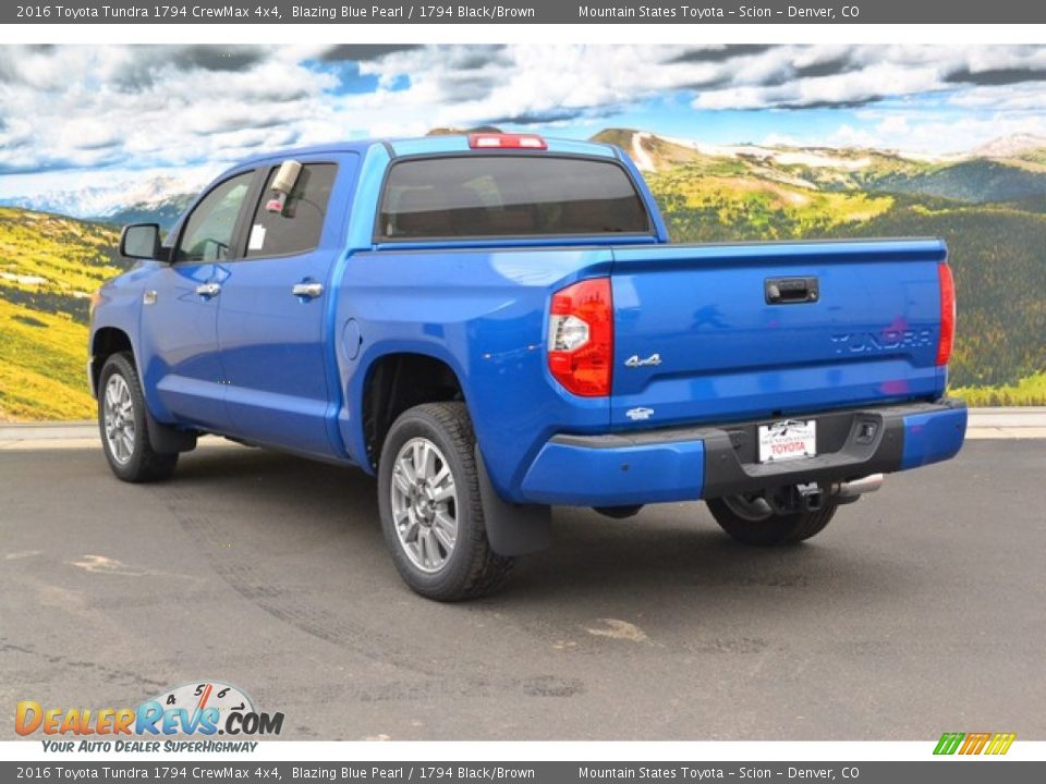 2016 Toyota Tundra 1794 CrewMax 4x4 Blazing Blue Pearl / 1794 Black/Brown Photo #3