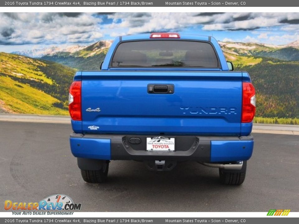 2016 Toyota Tundra 1794 CrewMax 4x4 Blazing Blue Pearl / 1794 Black/Brown Photo #4