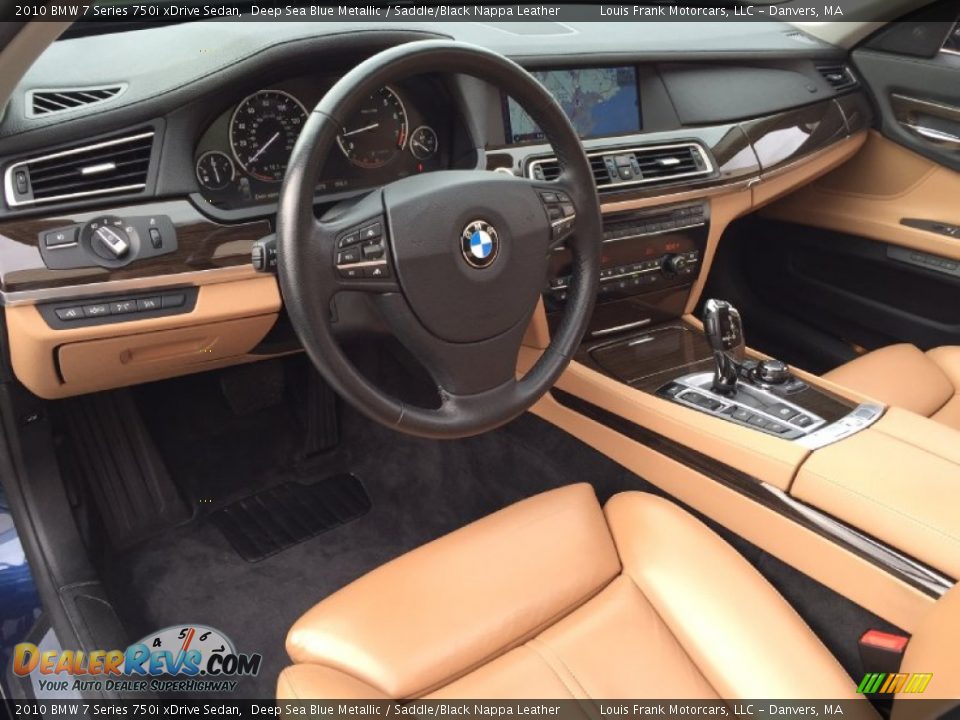 2010 BMW 7 Series 750i xDrive Sedan Deep Sea Blue Metallic / Saddle/Black Nappa Leather Photo #9