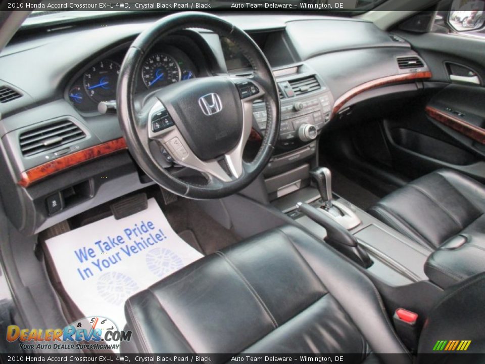 2010 Honda Accord Crosstour EX-L 4WD Crystal Black Pearl / Black Photo #11
