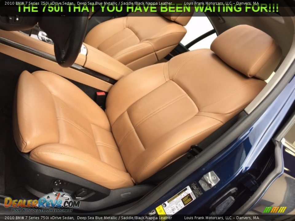 2010 BMW 7 Series 750i xDrive Sedan Deep Sea Blue Metallic / Saddle/Black Nappa Leather Photo #14