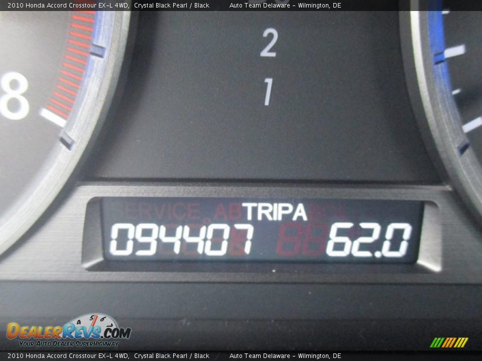 2010 Honda Accord Crosstour EX-L 4WD Crystal Black Pearl / Black Photo #14