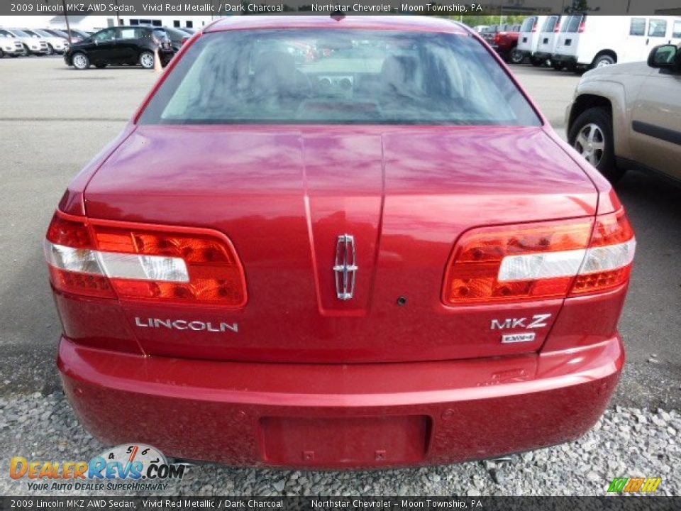 2009 Lincoln MKZ AWD Sedan Vivid Red Metallic / Dark Charcoal Photo #3