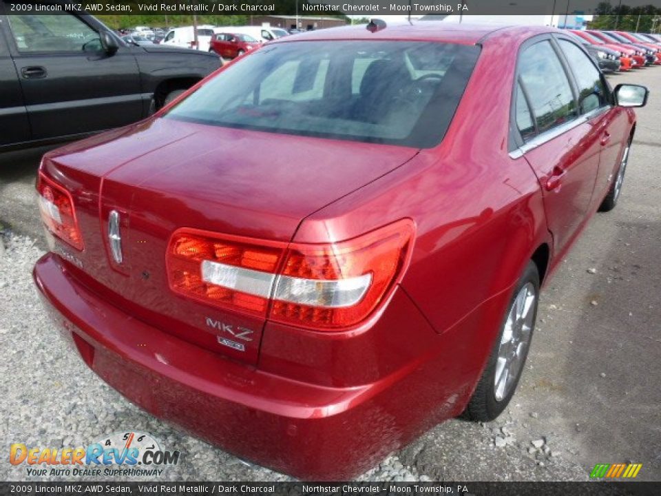 2009 Lincoln MKZ AWD Sedan Vivid Red Metallic / Dark Charcoal Photo #4