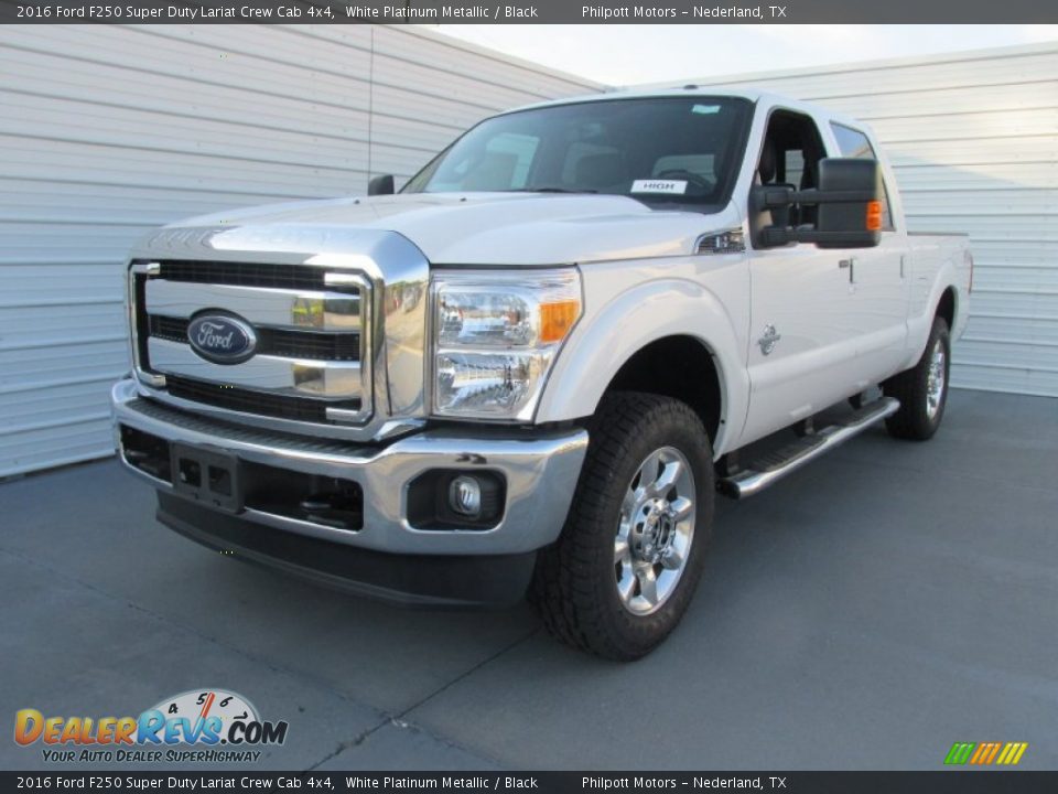 2016 Ford F250 Super Duty Lariat Crew Cab 4x4 White Platinum Metallic / Black Photo #7