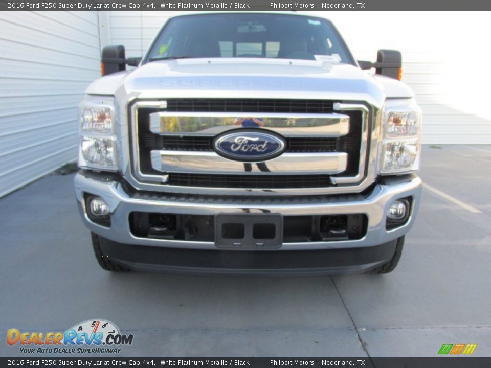 2016 Ford F250 Super Duty Lariat Crew Cab 4x4 White Platinum Metallic / Black Photo #8
