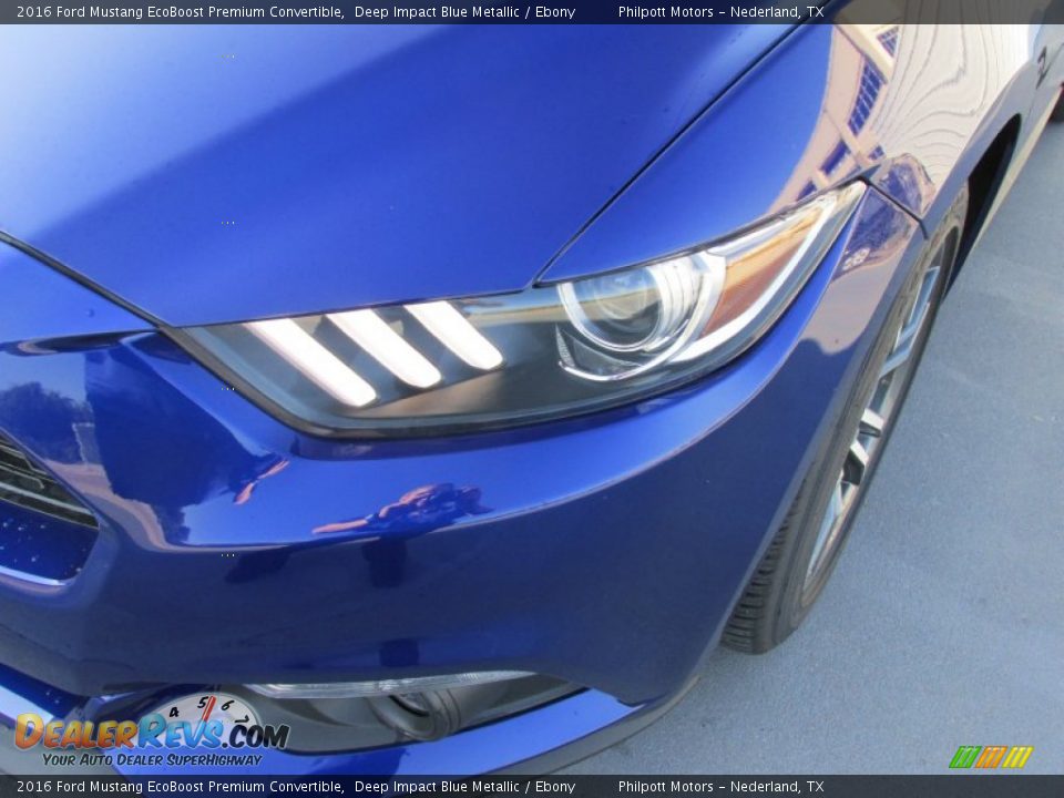 2016 Ford Mustang EcoBoost Premium Convertible Deep Impact Blue Metallic / Ebony Photo #9