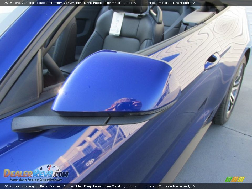 2016 Ford Mustang EcoBoost Premium Convertible Deep Impact Blue Metallic / Ebony Photo #12