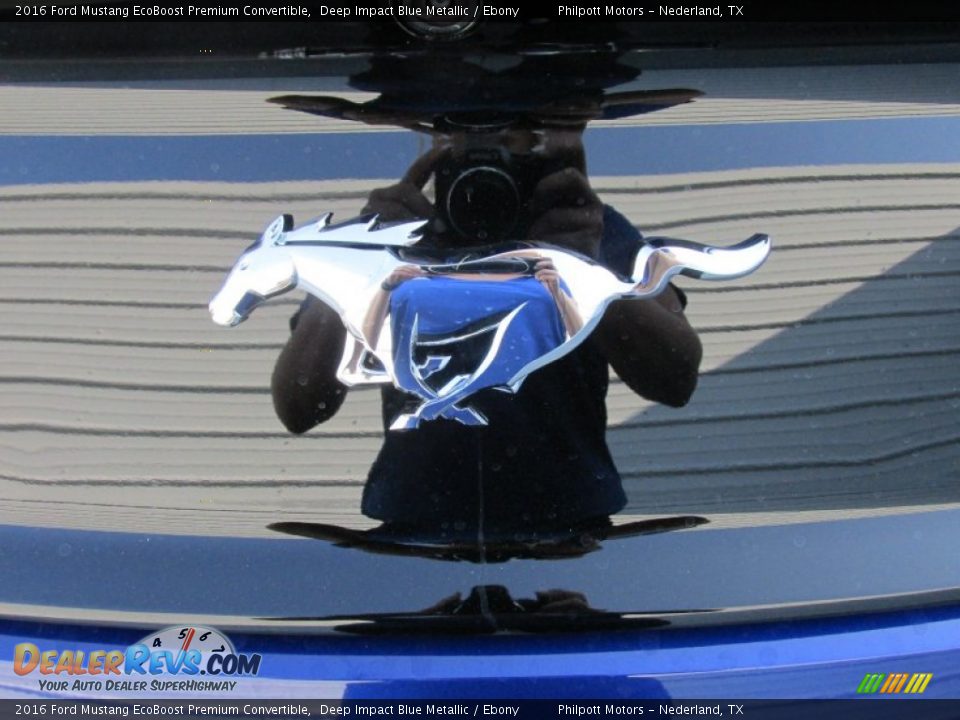 2016 Ford Mustang EcoBoost Premium Convertible Deep Impact Blue Metallic / Ebony Photo #13
