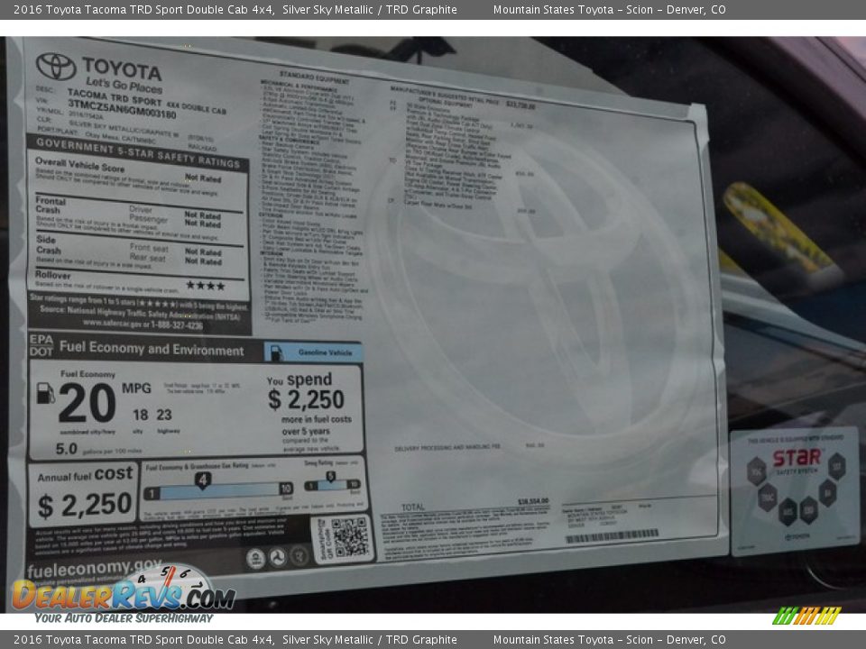 2016 Toyota Tacoma TRD Sport Double Cab 4x4 Silver Sky Metallic / TRD Graphite Photo #10