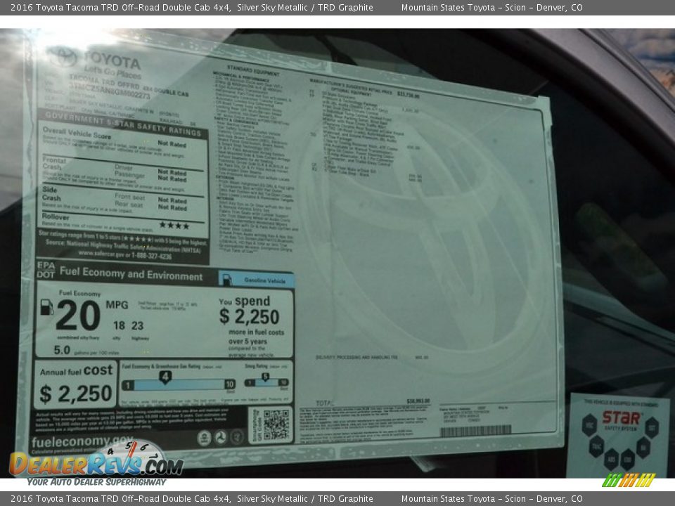 2016 Toyota Tacoma TRD Off-Road Double Cab 4x4 Silver Sky Metallic / TRD Graphite Photo #12