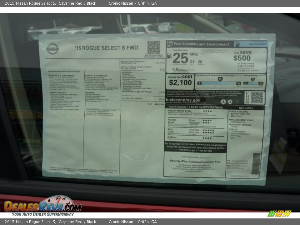2015 Nissan Rogue Select S Cayenne Red / Black Photo #13