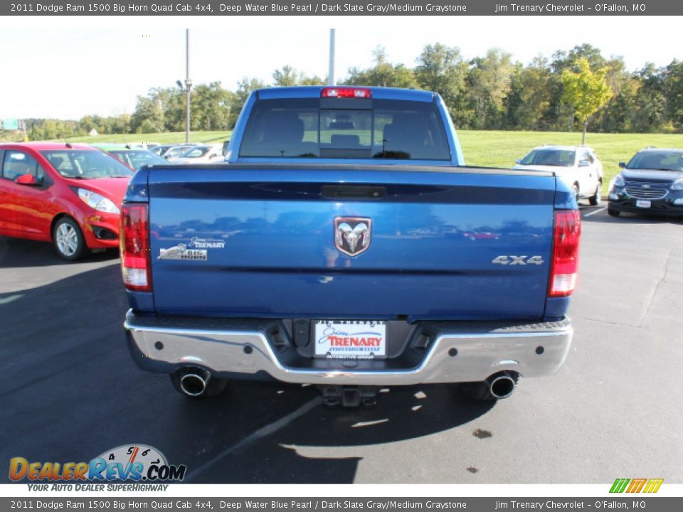 2011 Dodge Ram 1500 Big Horn Quad Cab 4x4 Deep Water Blue Pearl / Dark Slate Gray/Medium Graystone Photo #6