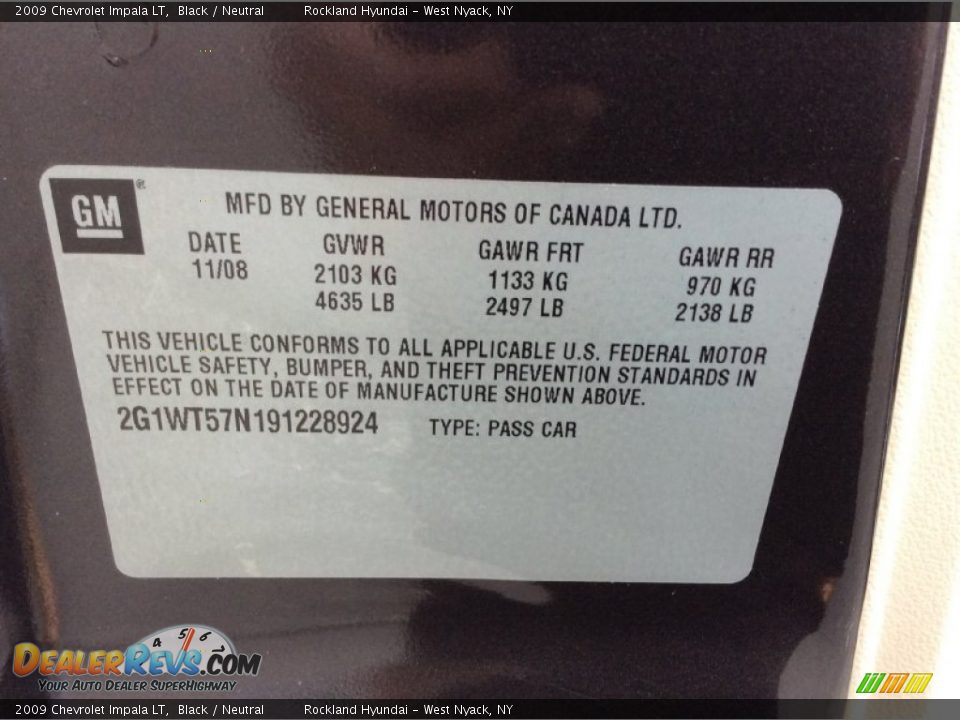 2009 Chevrolet Impala LT Black / Neutral Photo #32