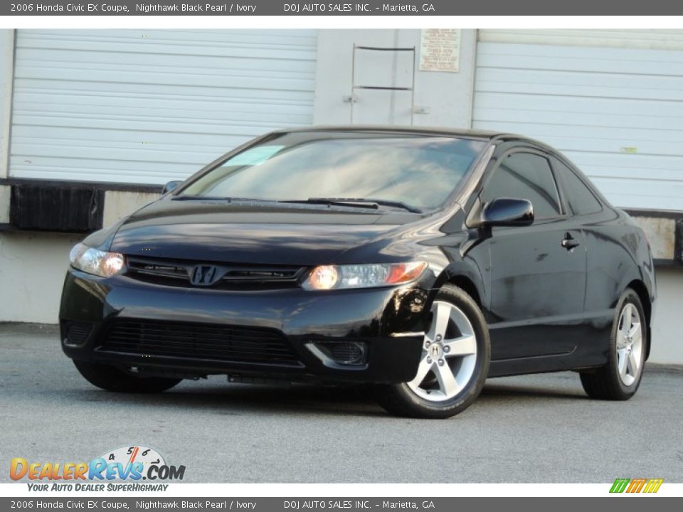2006 Honda Civic EX Coupe Nighthawk Black Pearl / Ivory Photo #1
