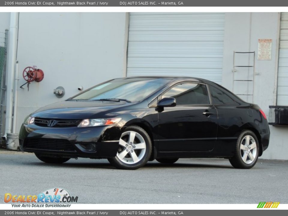 2006 Honda Civic EX Coupe Nighthawk Black Pearl / Ivory Photo #2