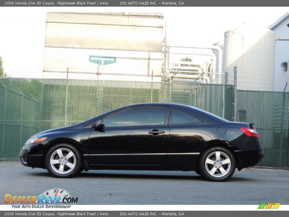 2006 Honda Civic EX Coupe Nighthawk Black Pearl / Ivory Photo #3