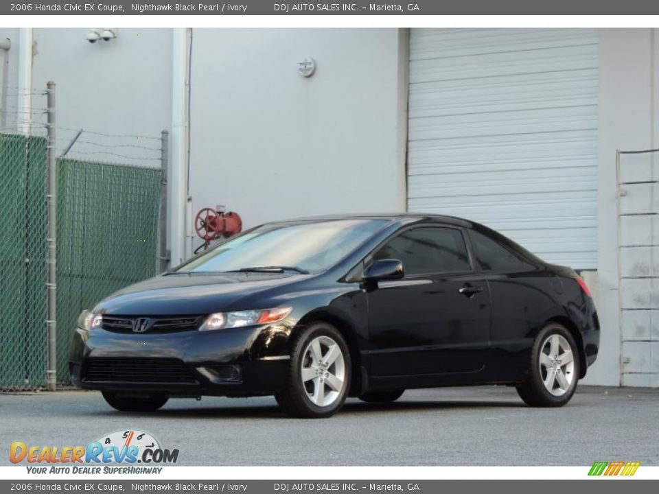 2006 Honda Civic EX Coupe Nighthawk Black Pearl / Ivory Photo #4