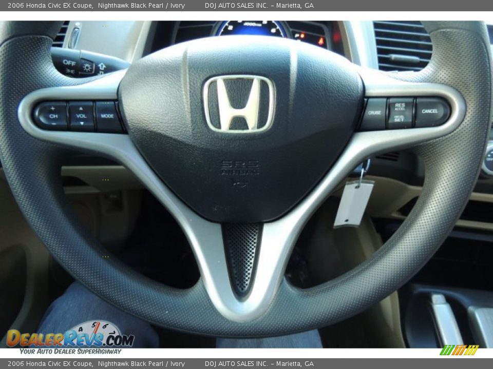 2006 Honda Civic EX Coupe Nighthawk Black Pearl / Ivory Photo #14