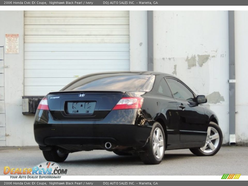 2006 Honda Civic EX Coupe Nighthawk Black Pearl / Ivory Photo #22