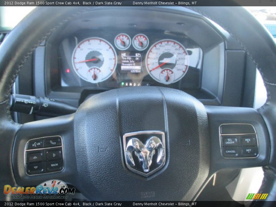 2012 Dodge Ram 1500 Sport Crew Cab 4x4 Black / Dark Slate Gray Photo #16