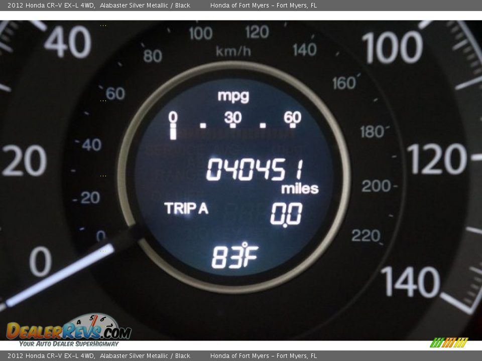 2012 Honda CR-V EX-L 4WD Alabaster Silver Metallic / Black Photo #24