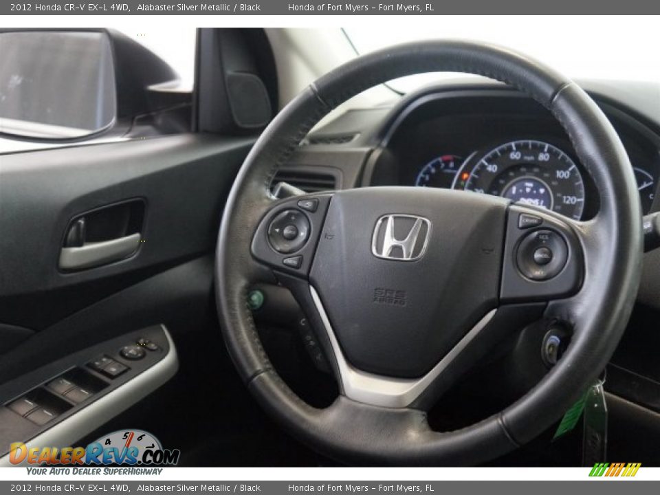 2012 Honda CR-V EX-L 4WD Alabaster Silver Metallic / Black Photo #29