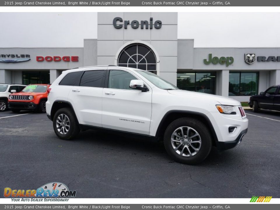 2015 Jeep Grand Cherokee Limited Bright White / Black/Light Frost Beige Photo #1