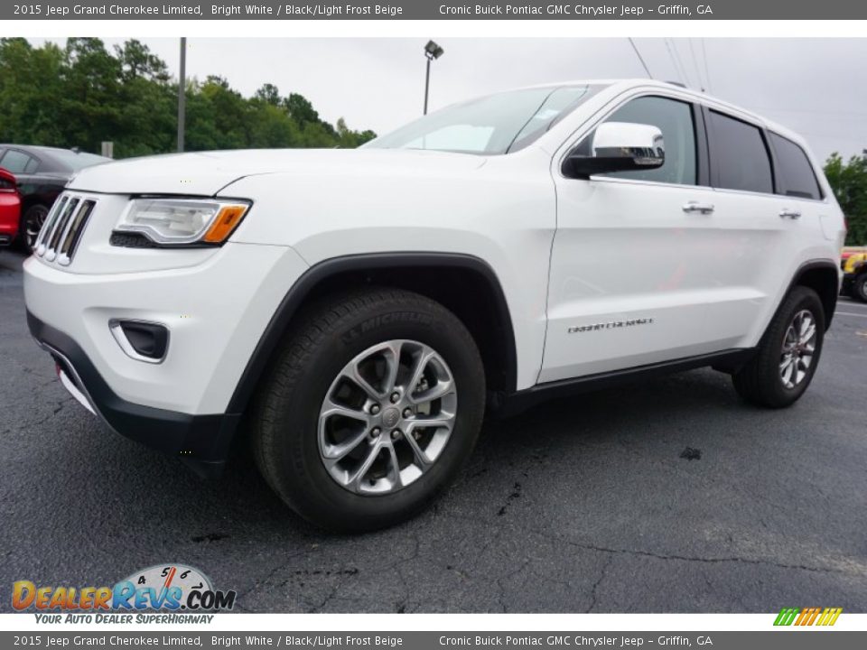 2015 Jeep Grand Cherokee Limited Bright White / Black/Light Frost Beige Photo #3