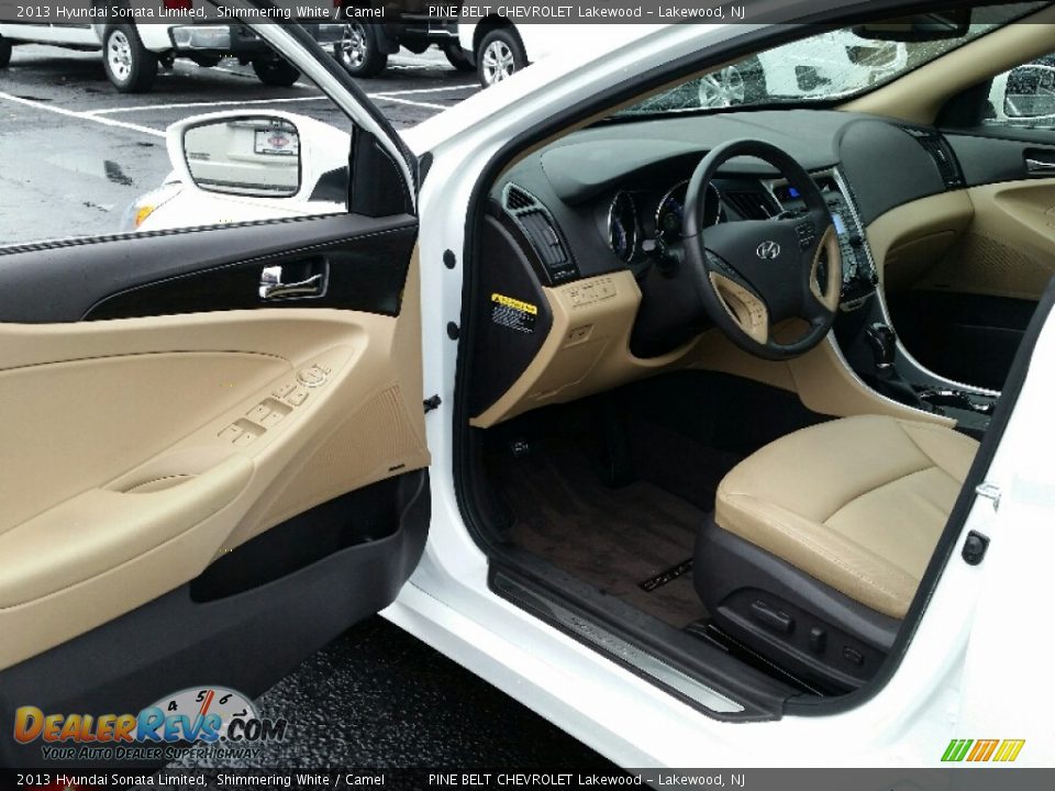 2013 Hyundai Sonata Limited Shimmering White / Camel Photo #16